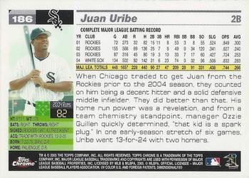 2005 Topps Chrome #186 Juan Uribe Back