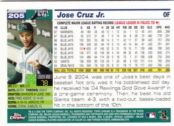 2005 Topps Chrome #205 Jose Cruz Jr. Back