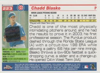 2005 Topps Chrome #223 Chadd Blasko Back