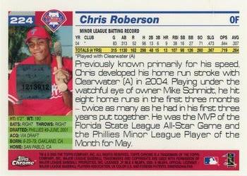 2005 Topps Chrome #224 Chris Roberson Back