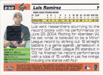 2005 Topps Chrome #232 Luis Ramirez Back