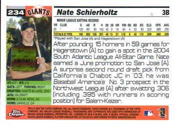 2005 Topps Chrome #234 Nate Schierholtz Back