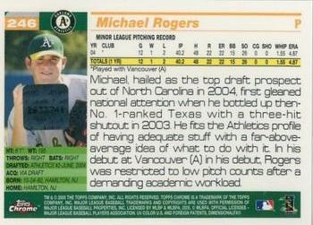 2005 Topps Chrome #246 Michael Rogers Back