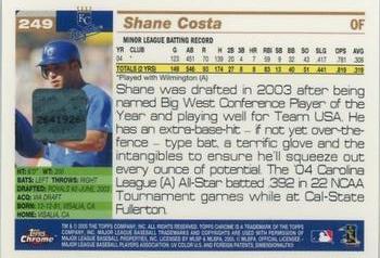 2005 Topps Chrome #249 Shane Costa Back