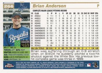 2005 Topps Chrome #266 Brian Anderson Back