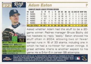 2005 Topps Chrome #273 Adam Eaton Back