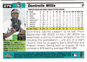 2005 Topps Chrome #276 Dontrelle Willis Back