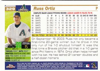 2005 Topps Chrome #329 Russ Ortiz Back