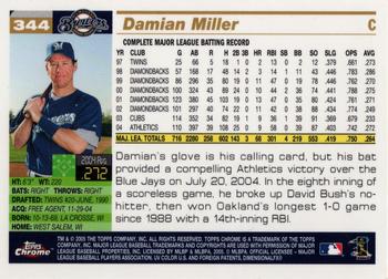 2005 Topps Chrome #344 Damian Miller Back
