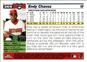 2005 Topps Chrome #369 Endy Chavez Back