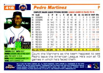 2005 Topps Chrome #418 Pedro Martinez Back