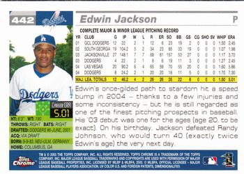 2005 Topps Chrome #442 Edwin Jackson Back