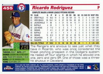 2005 Topps Chrome #455 Ricardo Rodriguez Back