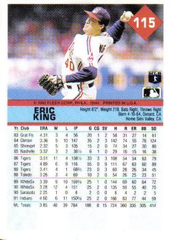 1992 Fleer #115 Eric King Back