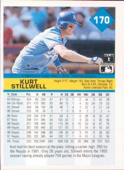 1992 Fleer #170 Kurt Stillwell Back