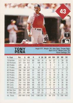 1992 Fleer #43 Tony Pena Back
