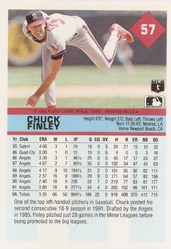 1992 Fleer #57 Chuck Finley Back
