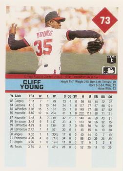 1992 Fleer #73 Cliff Young Back
