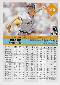 1992 Fleer #145 Frank Tanana Back