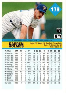 1992 Fleer #179 Darren Holmes Back