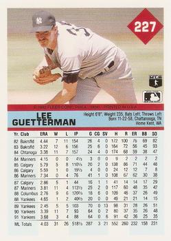 1992 Fleer #227 Lee Guetterman Back