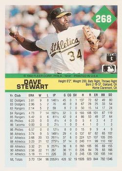 1992 Fleer #268 Dave Stewart Back