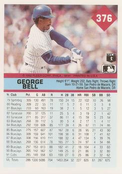 1992 Fleer #376 George Bell Back