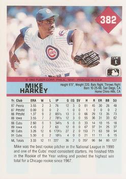 1992 Fleer #382 Mike Harkey Back