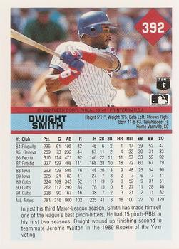 1992 Fleer #392 Dwight Smith Back