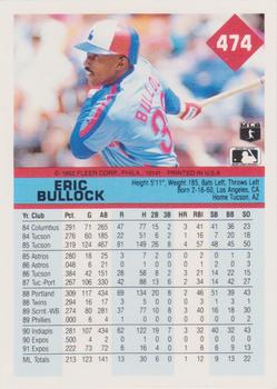 1992 Fleer #474 Eric Bullock Back