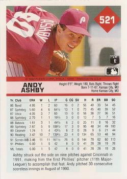 1992 Fleer #521 Andy Ashby Back