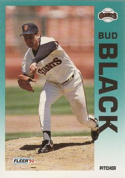 1992 Fleer #628 Bud Black Front