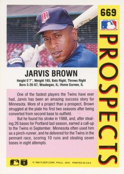 1992 Fleer #669 Jarvis Brown Back