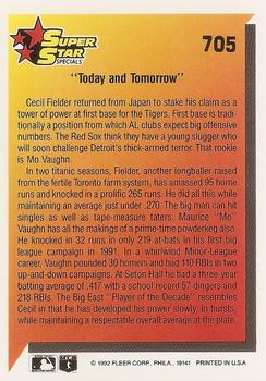 1992 Fleer #705 Today and Tomorrow (Mo Vaughn / Cecil Fielder) Back