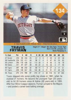 1992 Fleer #134 Travis Fryman Back