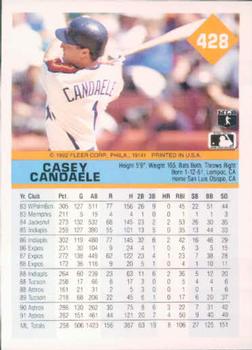 1992 Fleer #428 Casey Candaele Back
