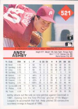 1992 Fleer #521 Andy Ashby Back
