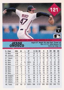 1992 Fleer #121 Jesse Orosco Back