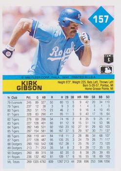 1992 Fleer #157 Kirk Gibson Back