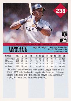 1992 Fleer #238 Hensley Meulens Back