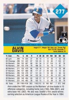 1992 Fleer #277 Alvin Davis Back