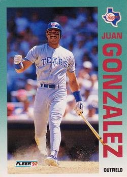 1992 Fleer #304 Juan Gonzalez Front