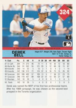 1992 Fleer #324 Derek Bell Back