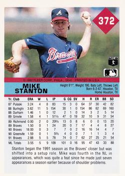 1992 Fleer #372 Mike Stanton Back