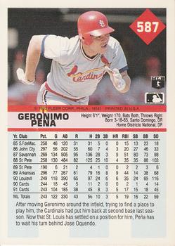 1992 Fleer #587 Geronimo Pena Back