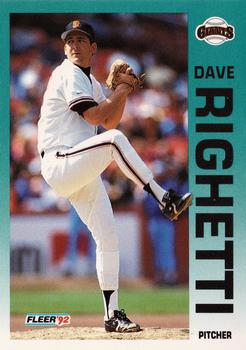 1992 Fleer #647 Dave Righetti Front