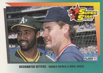 1992 Fleer #707 Designated Hitters (Harold Baines / Wade Boggs) Front