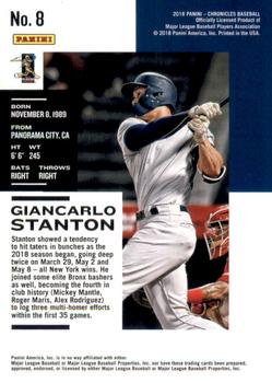 2018 Panini Chronicles - Press Proof #8 Giancarlo Stanton Back