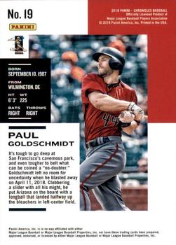 2018 Panini Chronicles - Press Proof #19 Paul Goldschmidt Back
