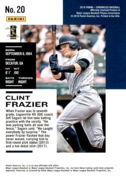 2018 Panini Chronicles - Press Proof #20 Clint Frazier Back
